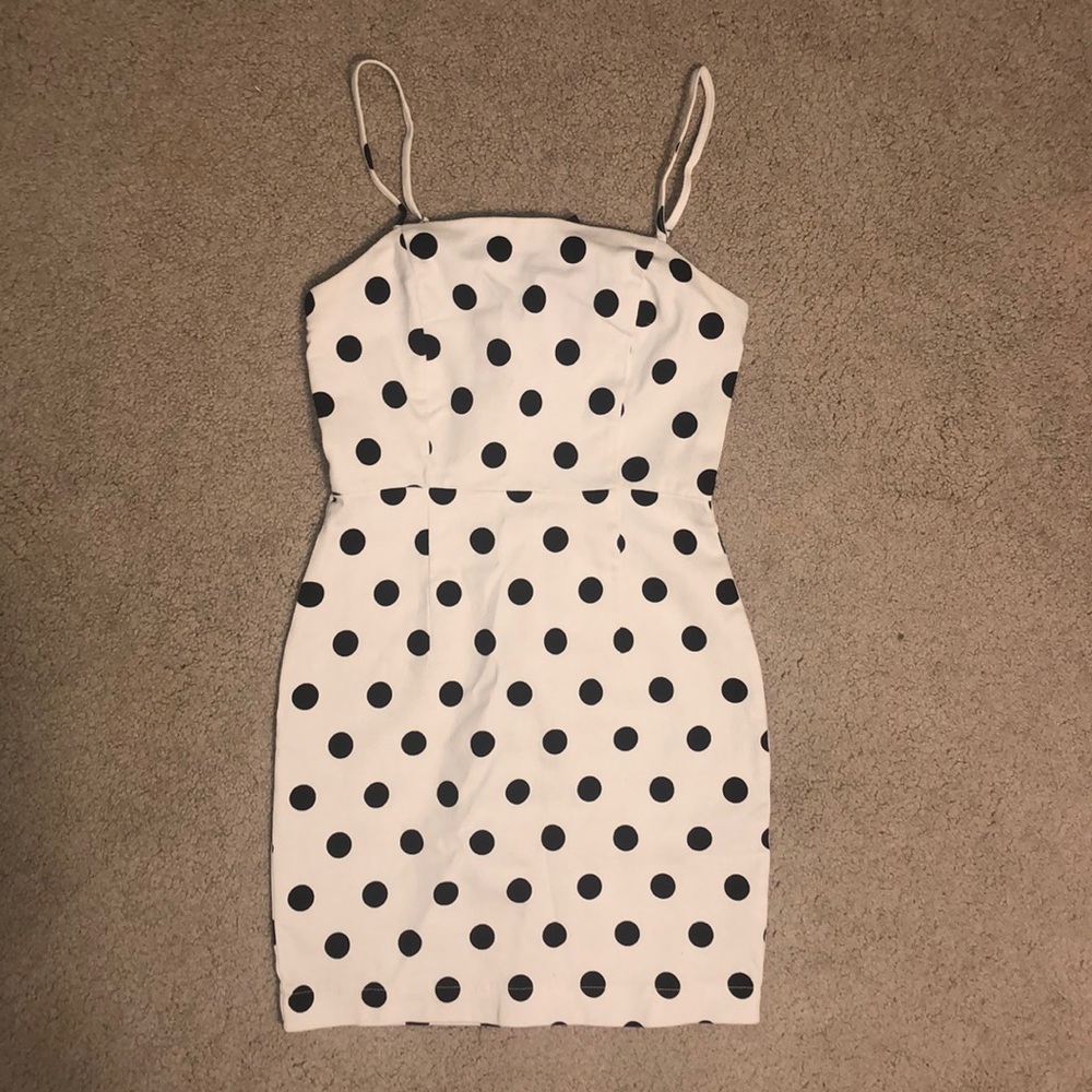 Black and white polka dot dress
